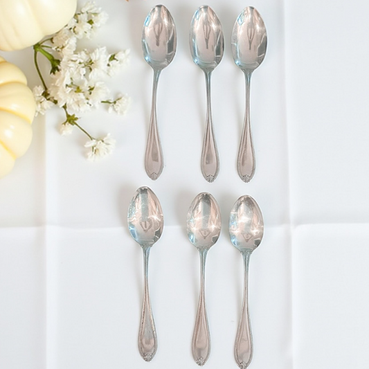 Set of 6 Antique Towle Sterling Silver Teaspoons – Paul Revere Pattern, 1906