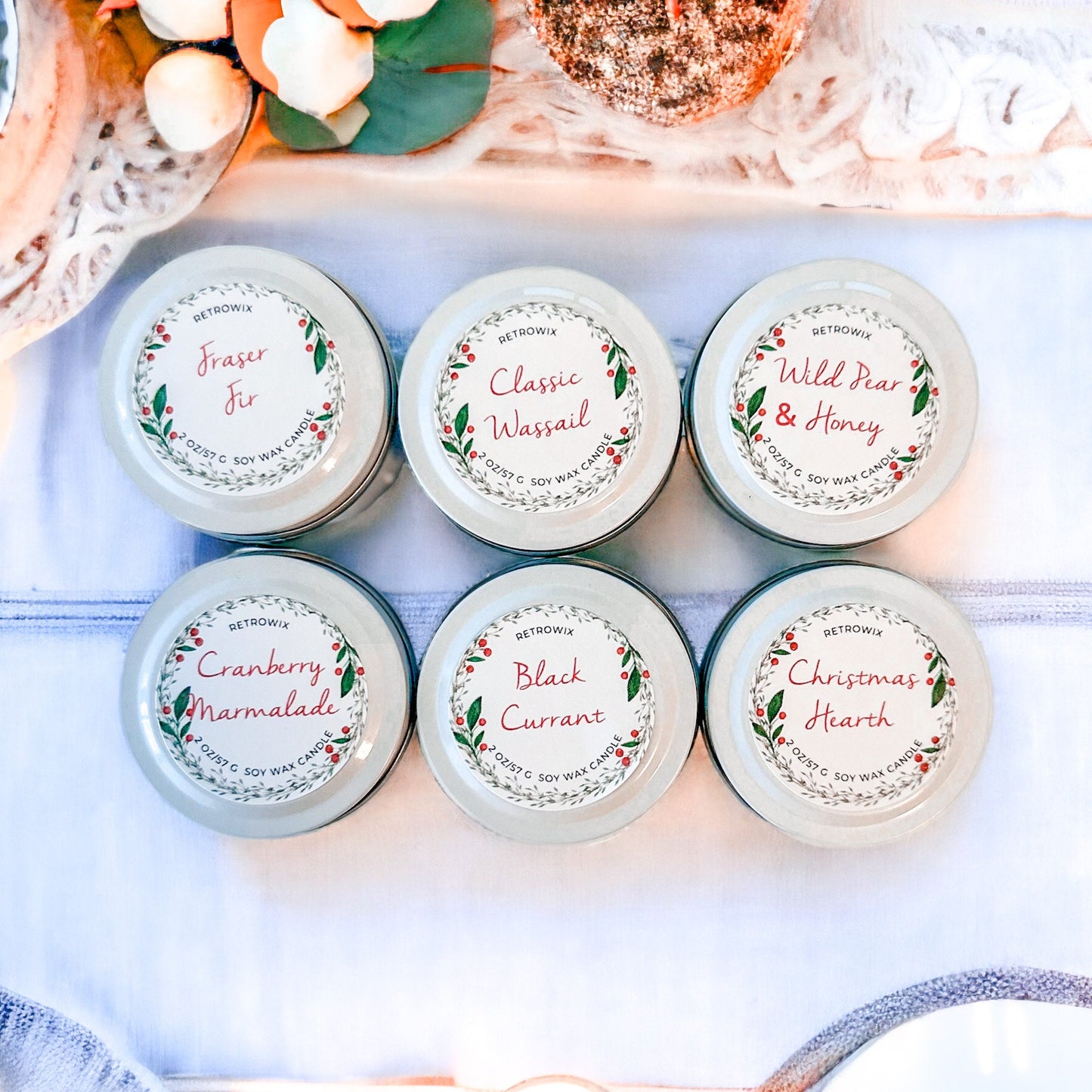 Holiday Candle Collection: 6-Piece Travel Tin Set | Festive Fragrances