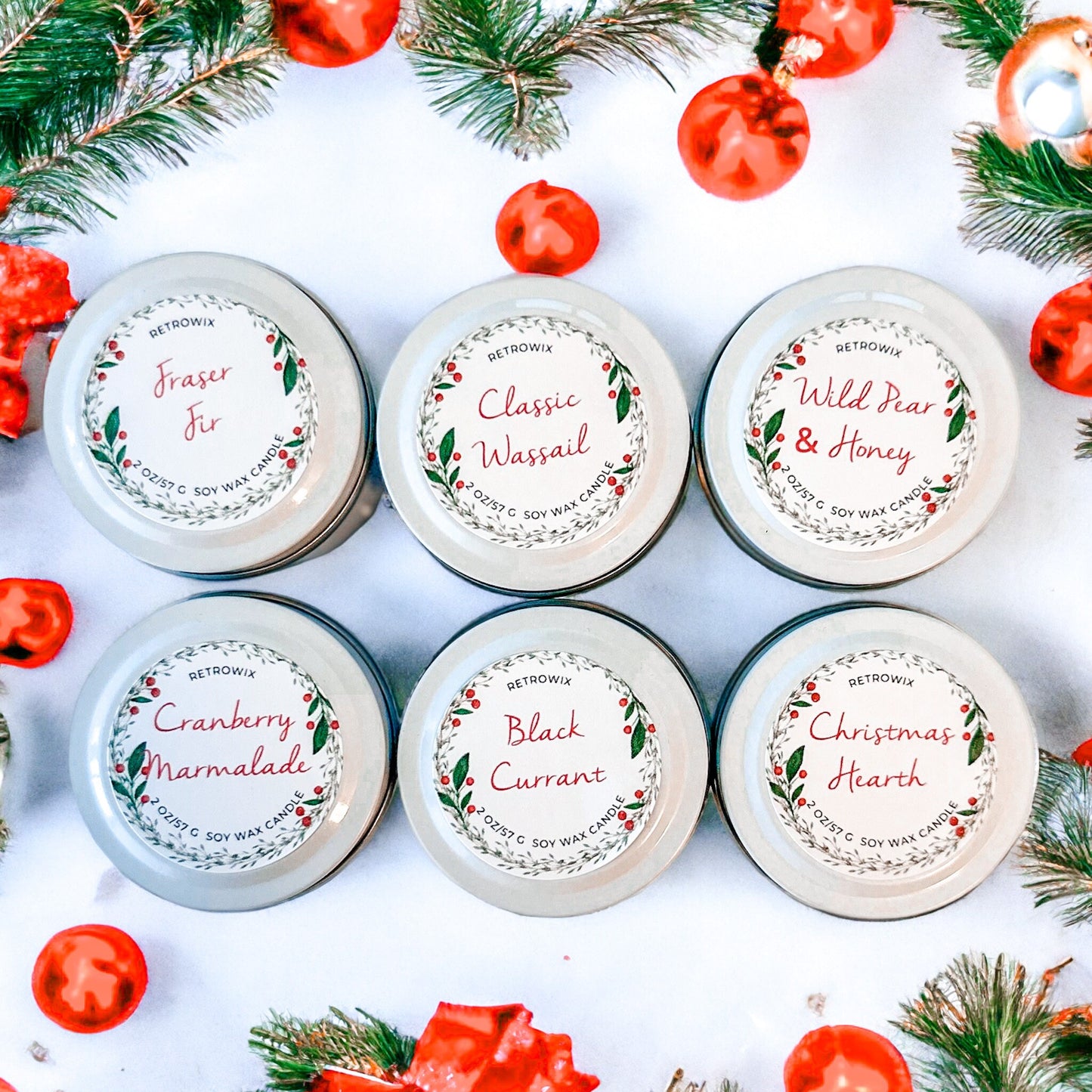 Holiday Candle Collection: 6-Piece Travel Tin Set | Festive Fragrances