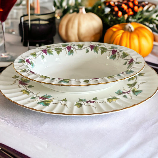 Royal Worcester Bacchanal China, Serving Bowl and Platter, Thanksgiving Decor