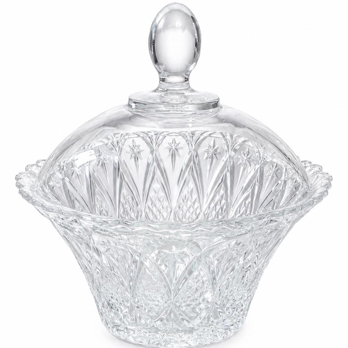 Scented Candle in Vintage Candy Dish, Mid-Century Decor