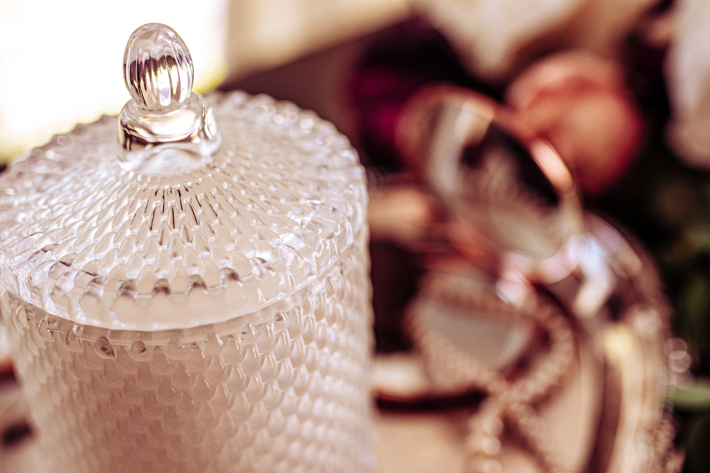 Soy Candle in Vintage Style Candy Dish