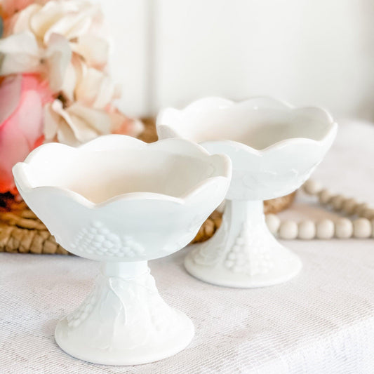 Vintage Milk Glass Flower Candle Holders - RetroWix
