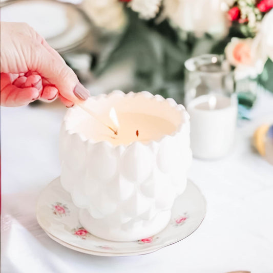 Scented Candles, Milk Glass, CoWorker Gift, Birthday Gift For Her