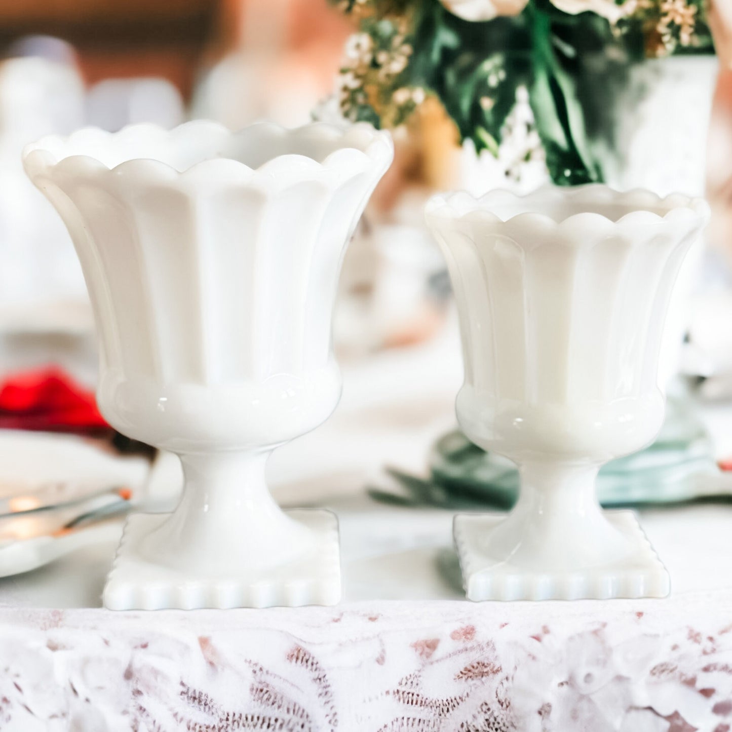 Vintage Milk Glass Rosemary Sage Candle
