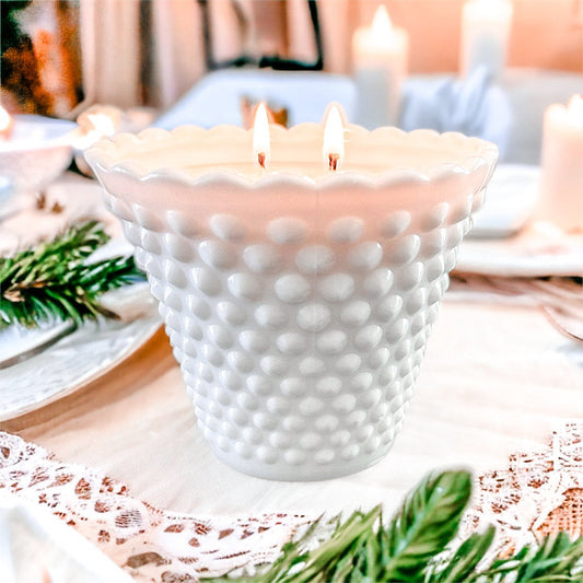 Scented Candle, Soy Candle, Milk Glass Vase, Best Friend Christmas Gift, Gift for Her