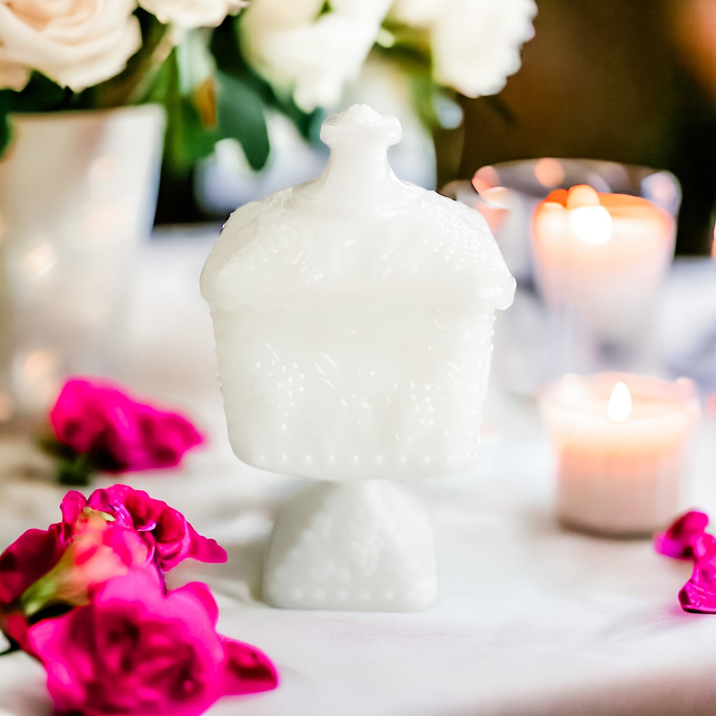 Scented Candles, Milk Glass, Mom Gift, Birthday Gift For Her
