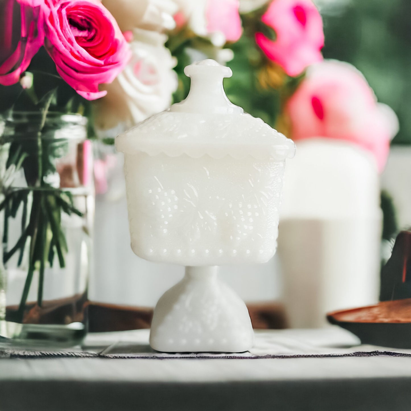 Scented Candles, Milk Glass, Mom Gift, Birthday Gift For Her