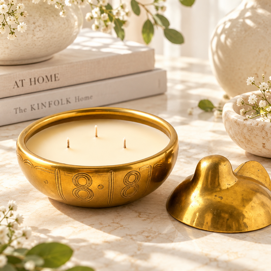 Soy Candle in Vintage Brass Duck Trinket Box