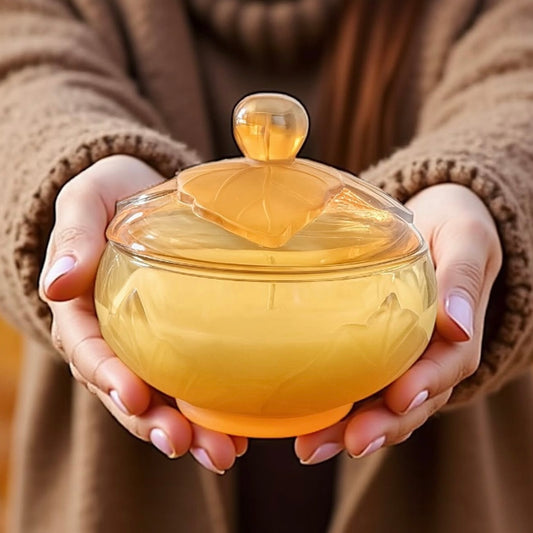 Fall Soy Candle in Vintage Viking Amber Candy Dish