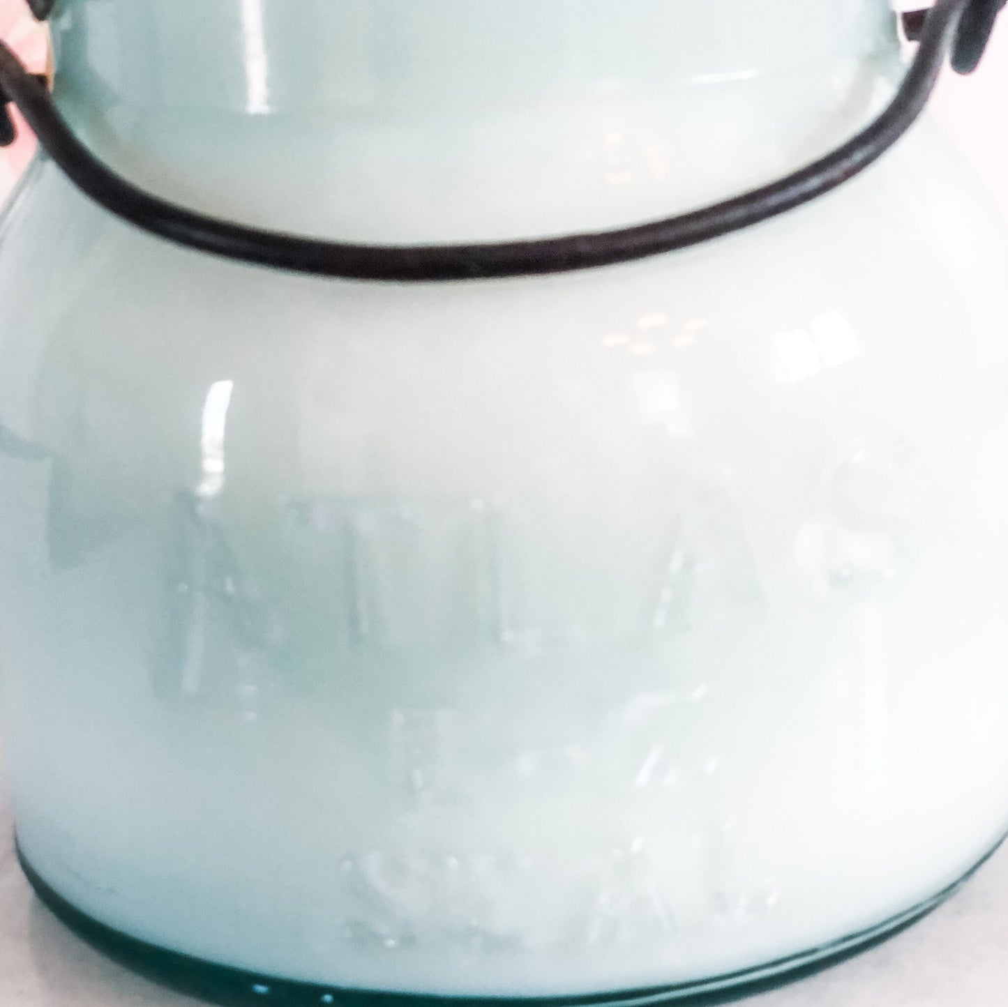 Vintage Atlas E-Z Seal Jar Candle with Glass Lid, Cottage Decor