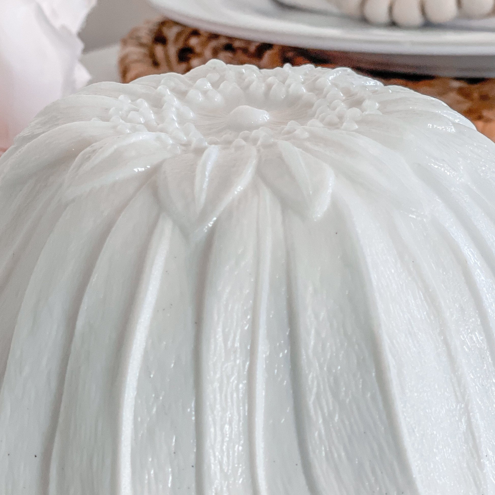 Vintage Gardenia Tuberose Candle | Milk Glass Sunflower Bowl