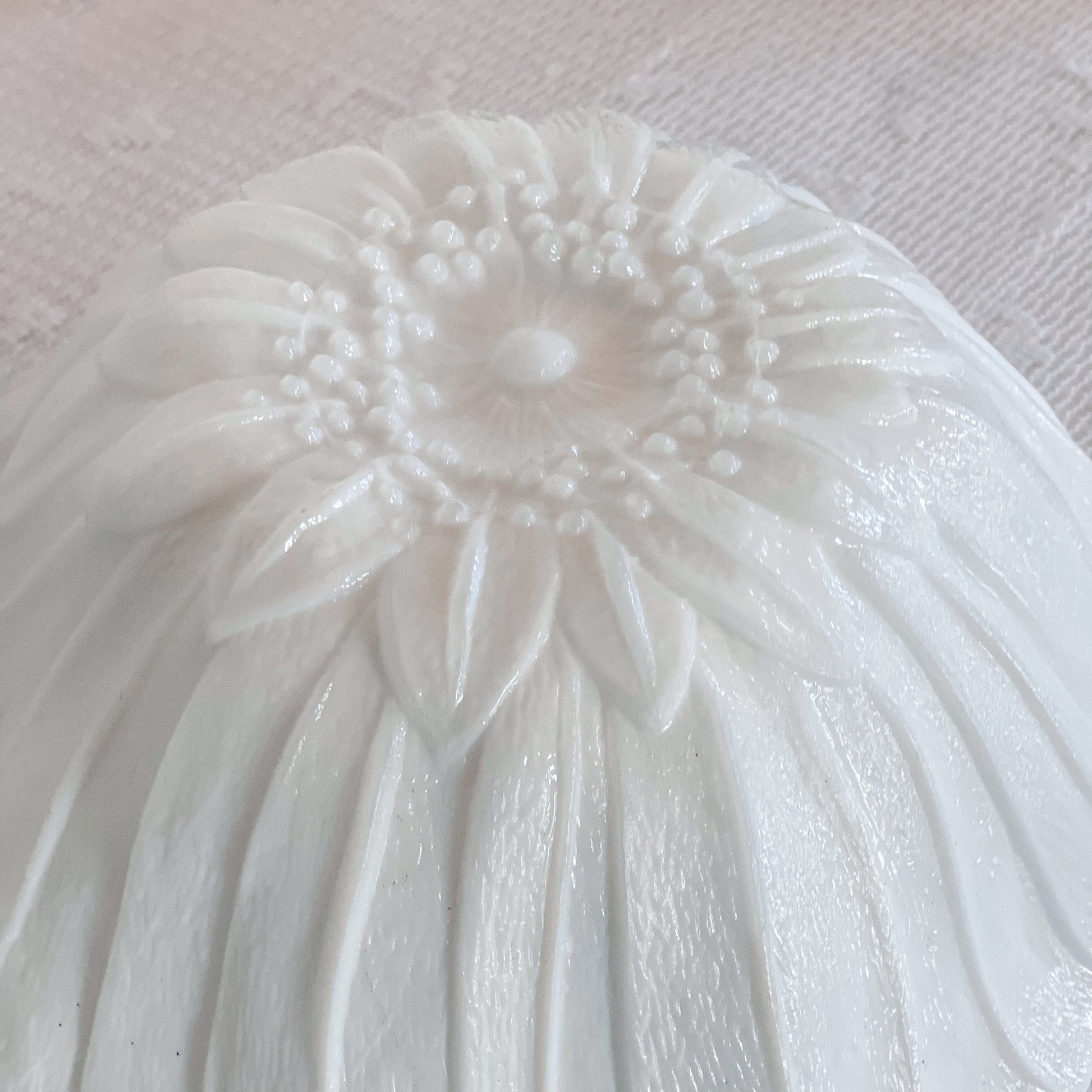 Vintage Gardenia Tuberose Candle | Milk Glass Sunflower Bowl