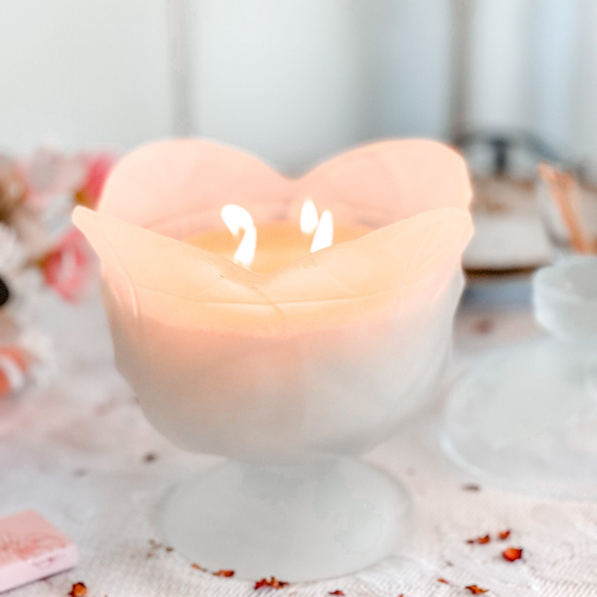 Soy Candle in Vintage Viking Glass Cabbage Dish, Fall Candle, Vintage Candle Décor