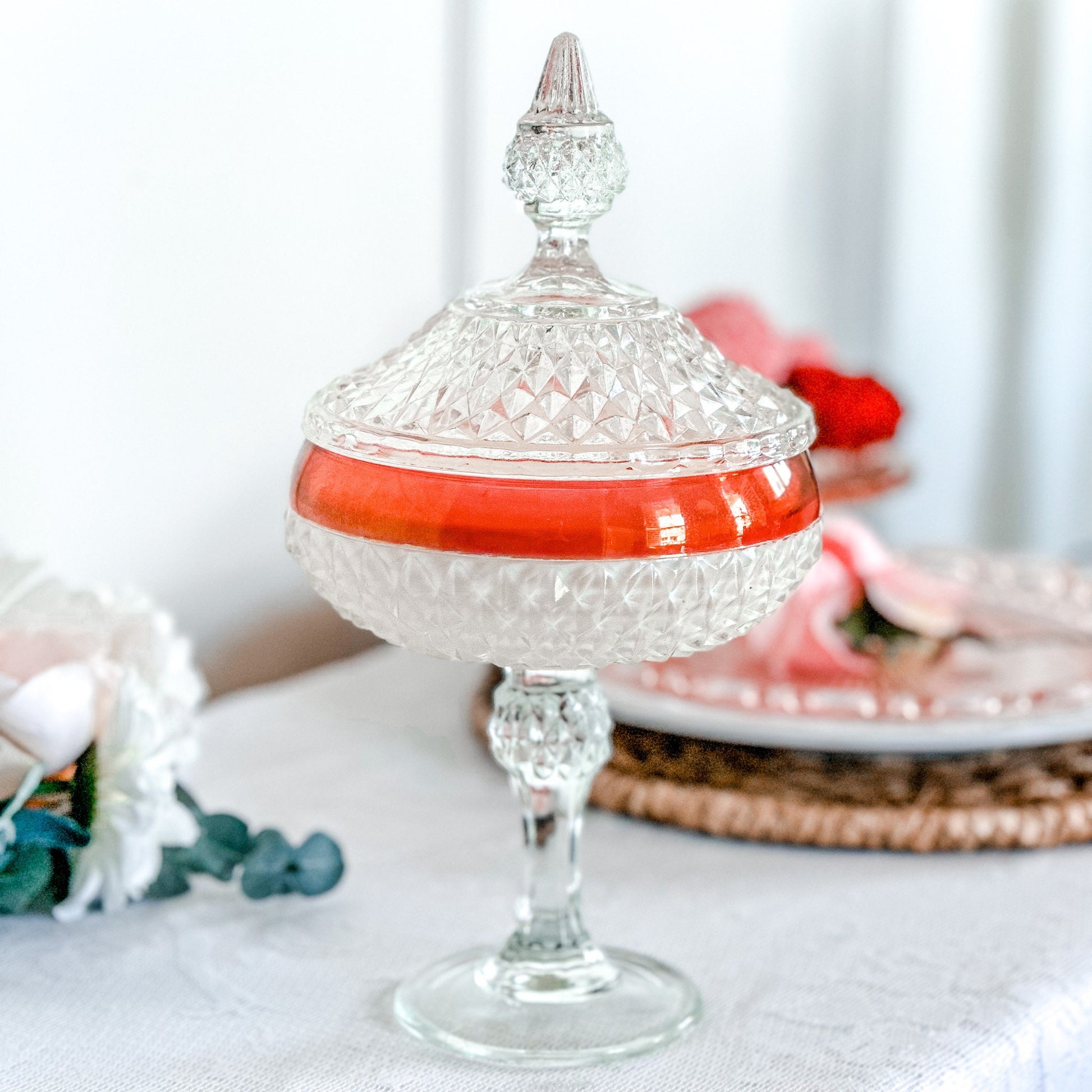 Luxury Soy Candle in Vintage Candy Dish, Christmas Gifts for Wife