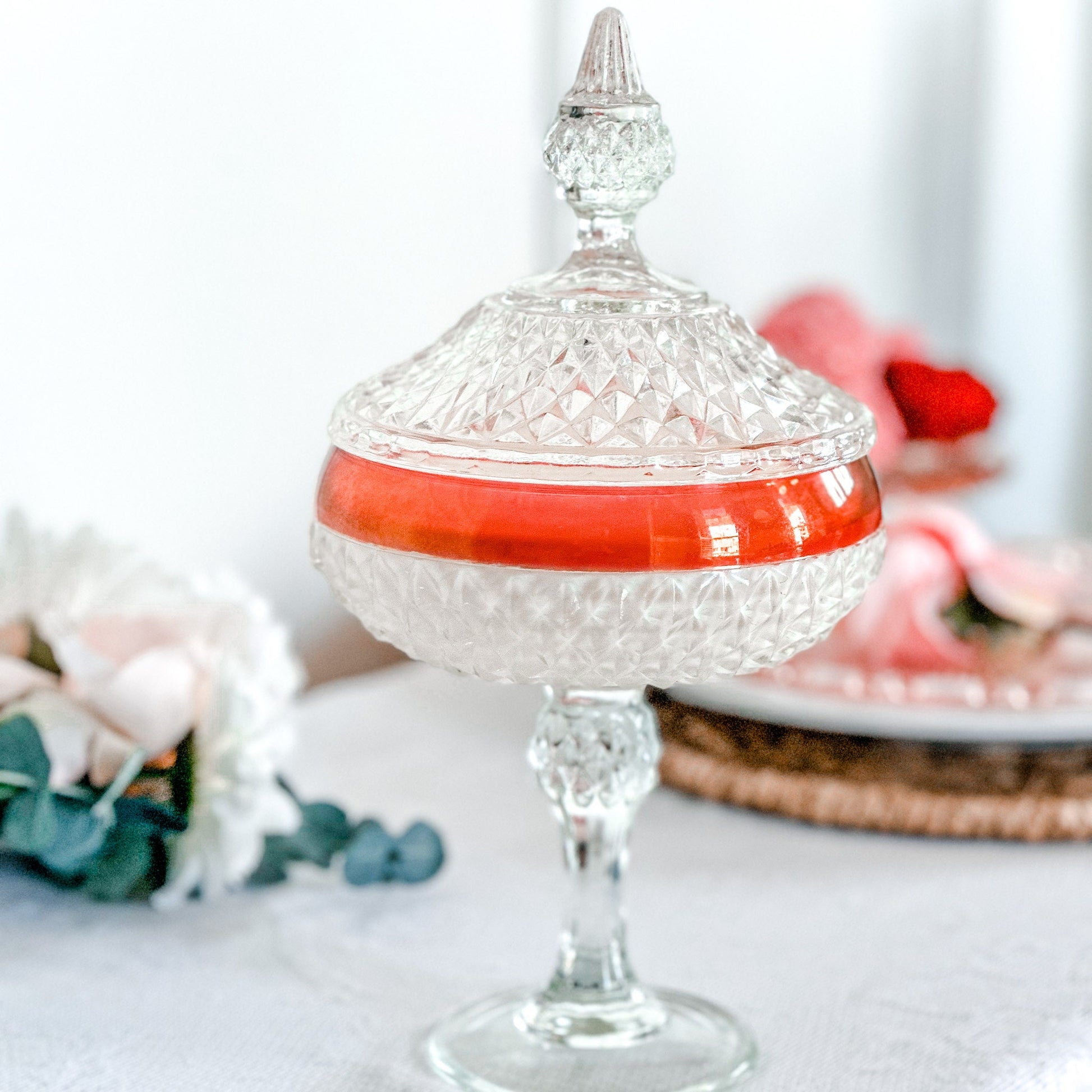 Luxury Soy Candle in Vintage Candy Dish, Christmas Gifts for Wife