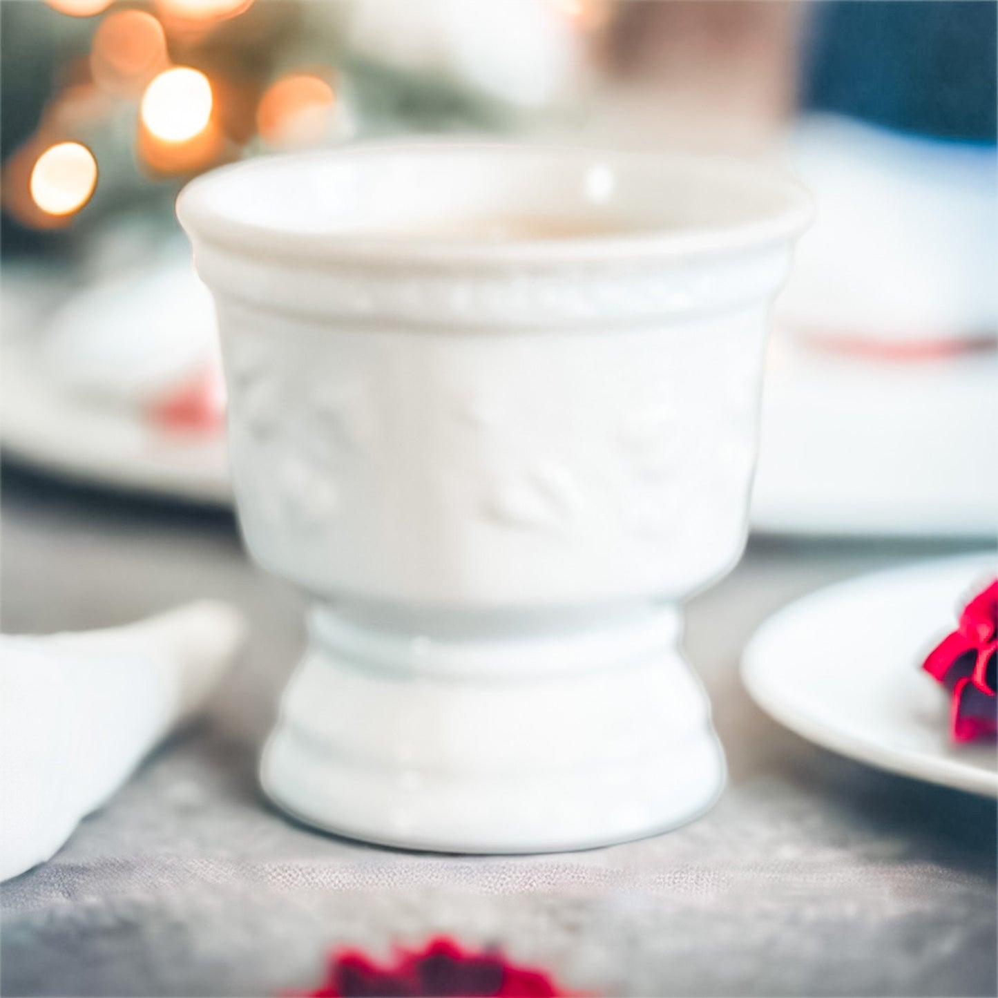 Vintage Milk Glass Pedestal Planter Candle