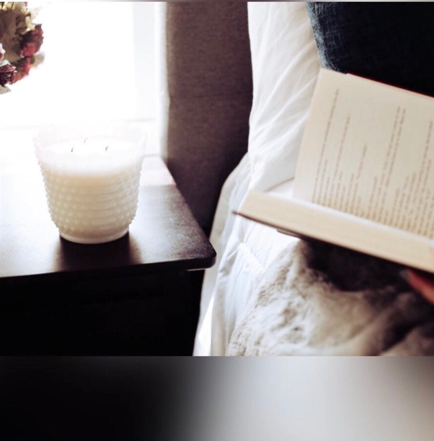 Hand-Poured Vintage Milk Glass Candle