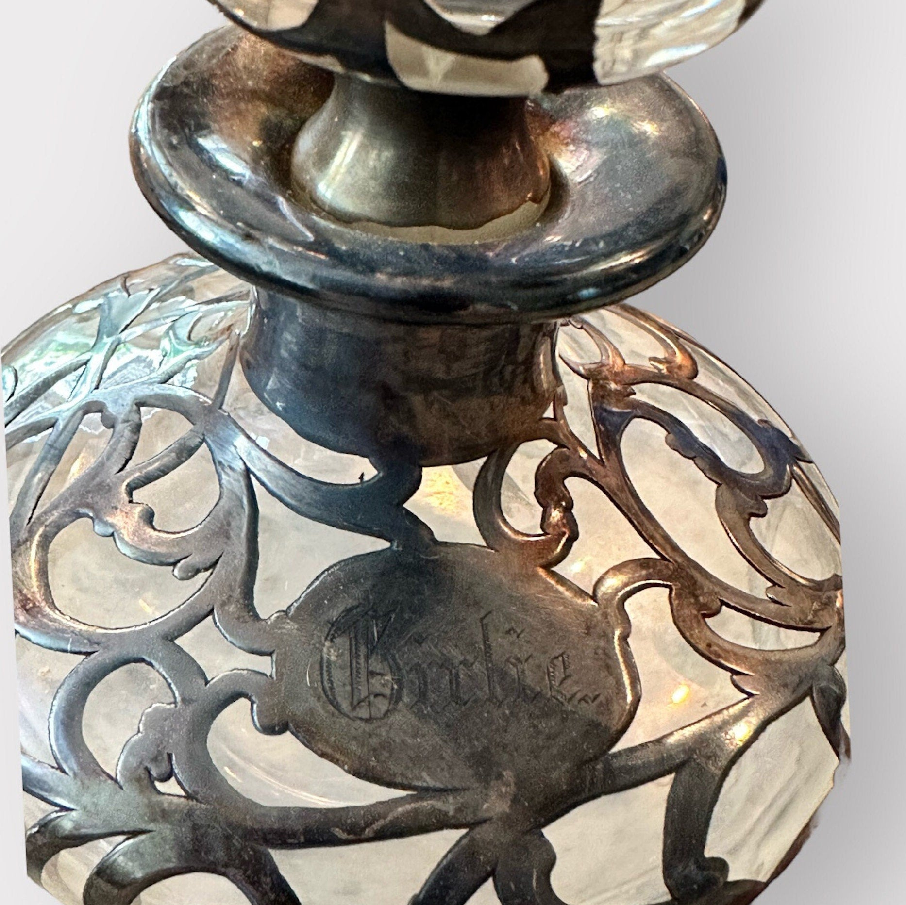 Antique Perfume Bottle, Vintage Home Decor, Art Nouveau, Gift for the Bride