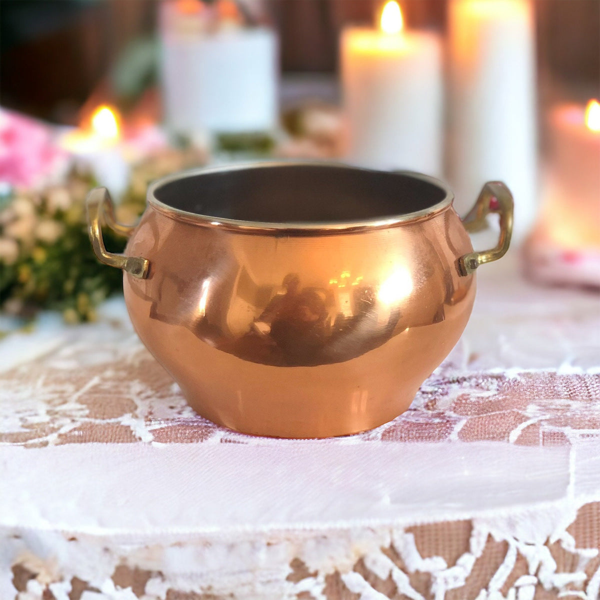 Scented Candles, Vintage, Copper Pot, Housewarming Gift, Best Friend Gifts