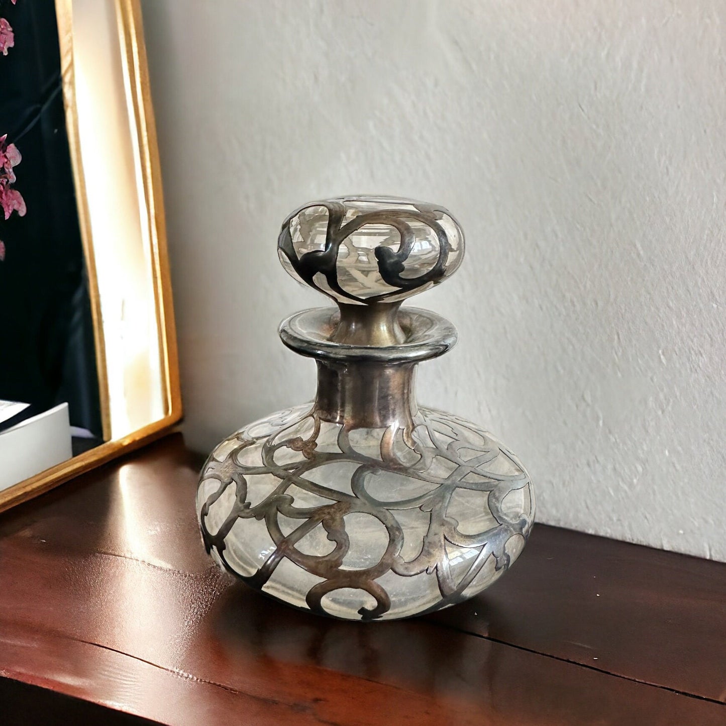 Antique Perfume Bottle, Vintage Home Decor, Art Nouveau, Gift for the Bride