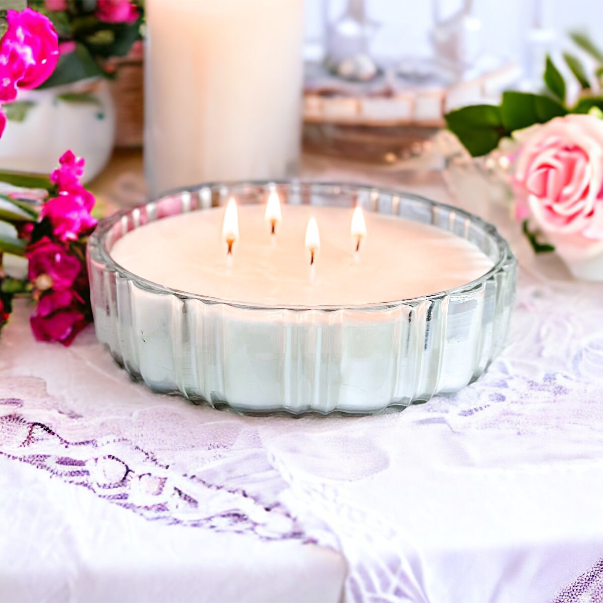 Soy Candles, Vintage Glass, Candy Dish, Shabby Chic, Thinking Of You Gift, Teacher Gift