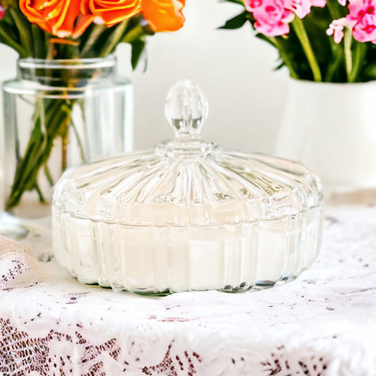 Soy Candle in Old Cafe Candy Dish - Holiday Scents
