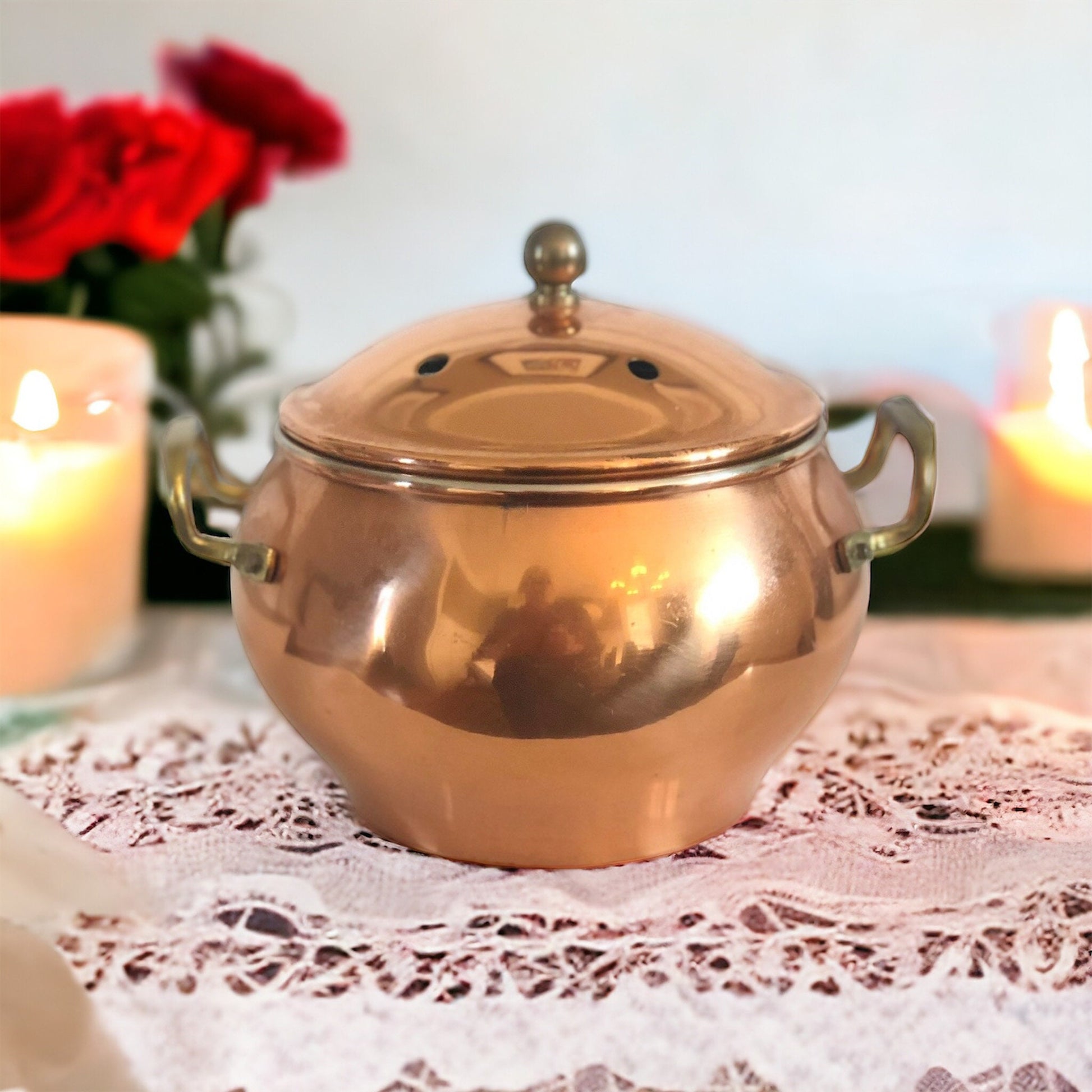 Scented Candles, Vintage, Copper Pot, Housewarming Gift, Best Friend Gifts