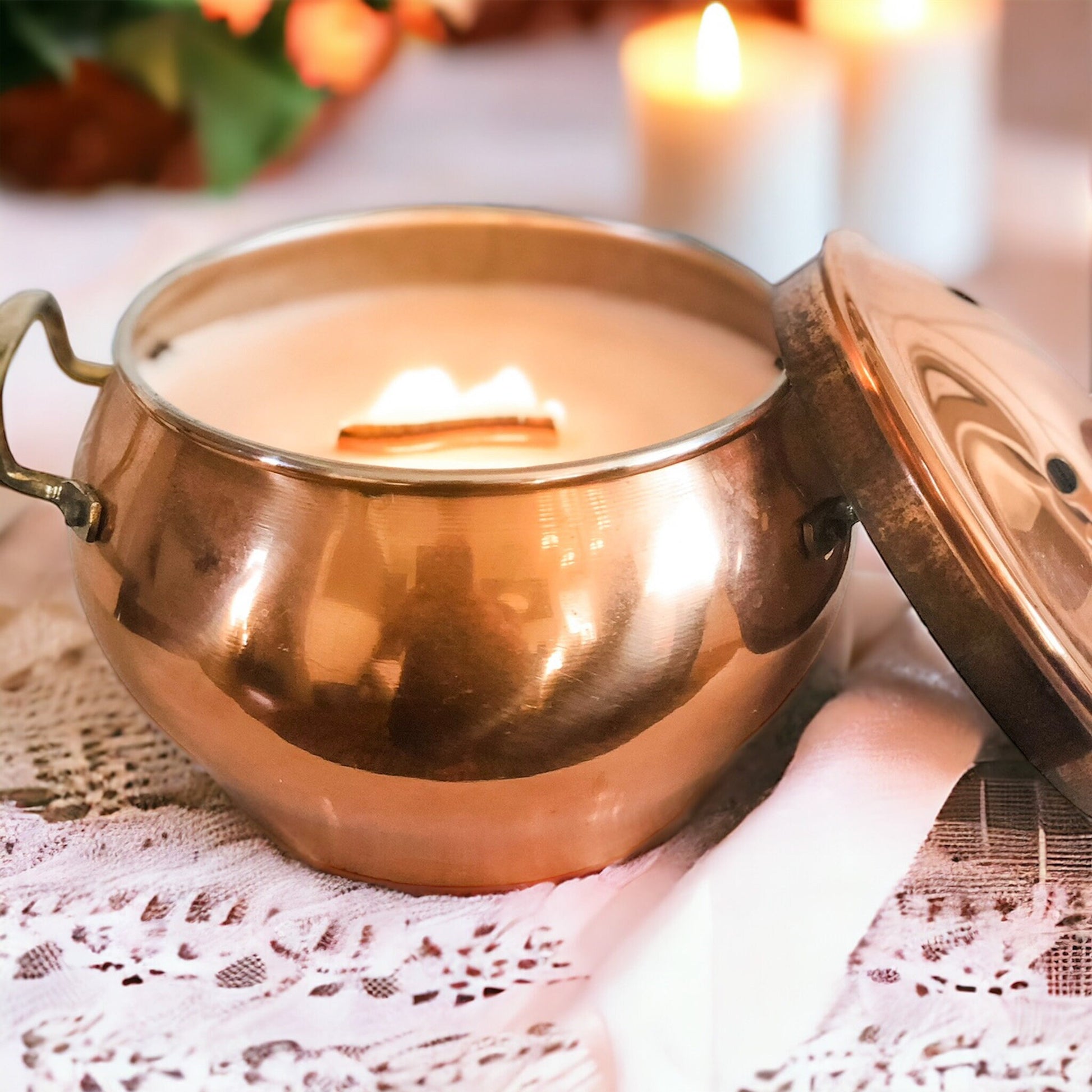 Scented Candles, Vintage, Copper Pot, Housewarming Gift, Best Friend Gifts