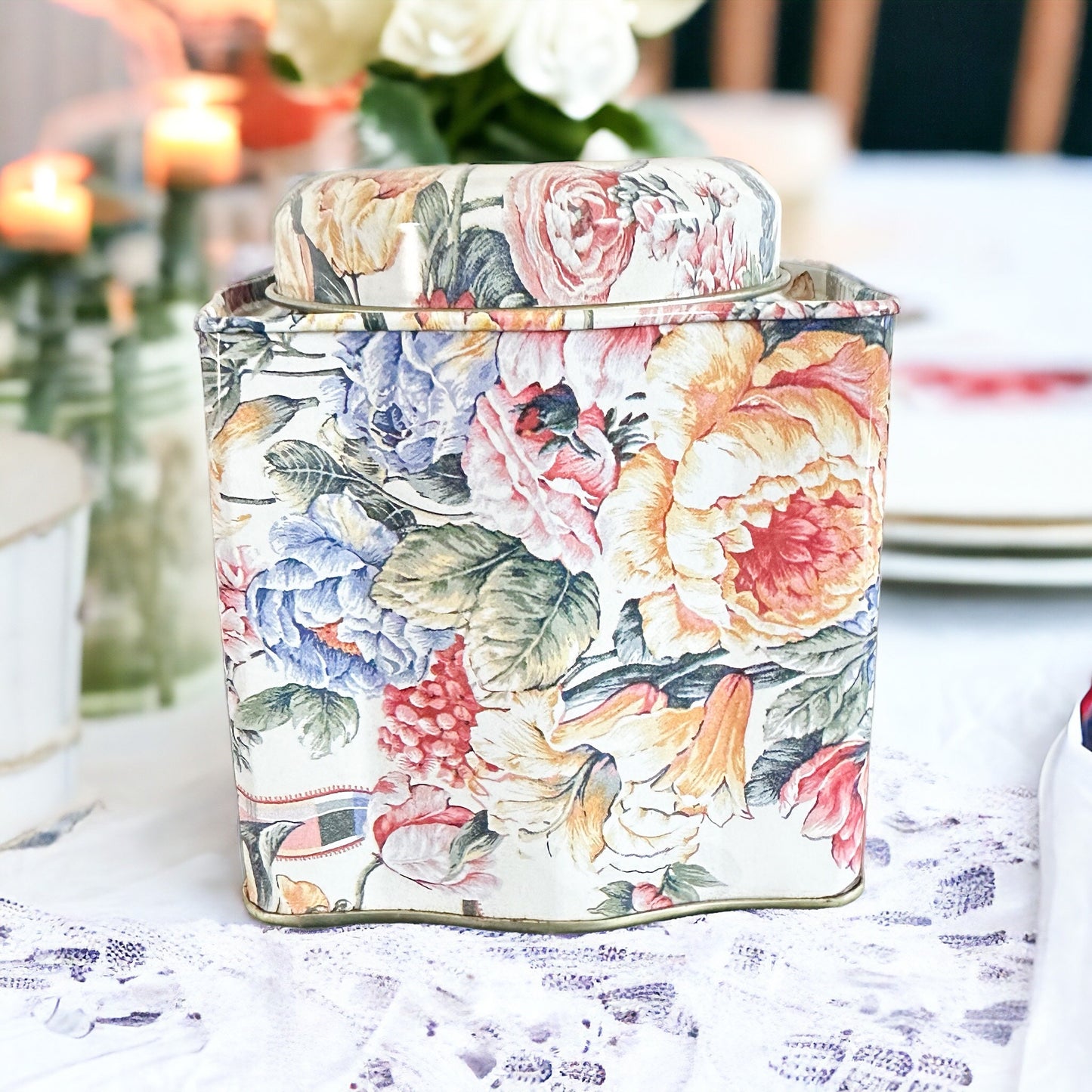 Vintage Biscuit Tin, Spring Soy Wax Candle
