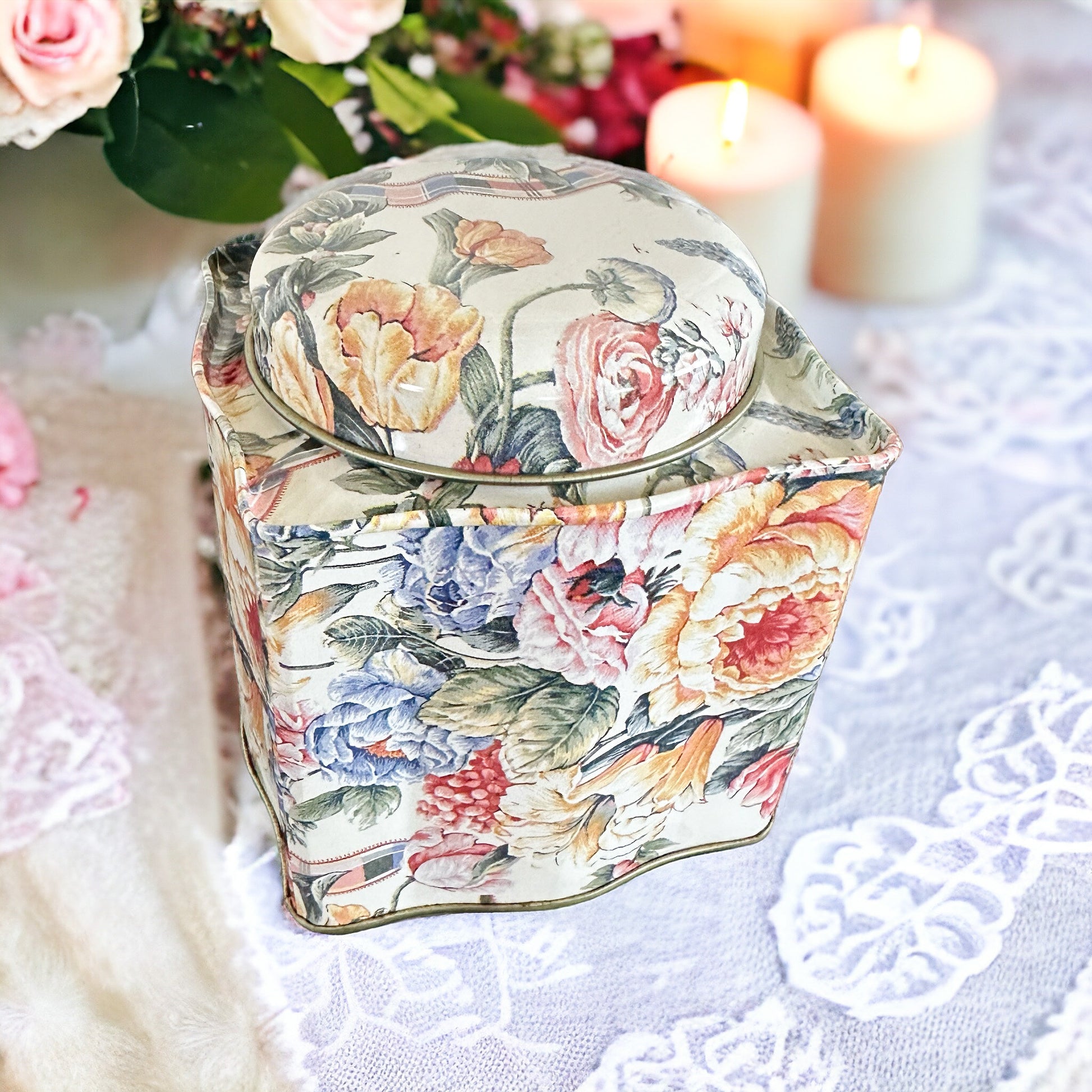 Vintage Biscuit Tin, Spring Soy Wax Candle