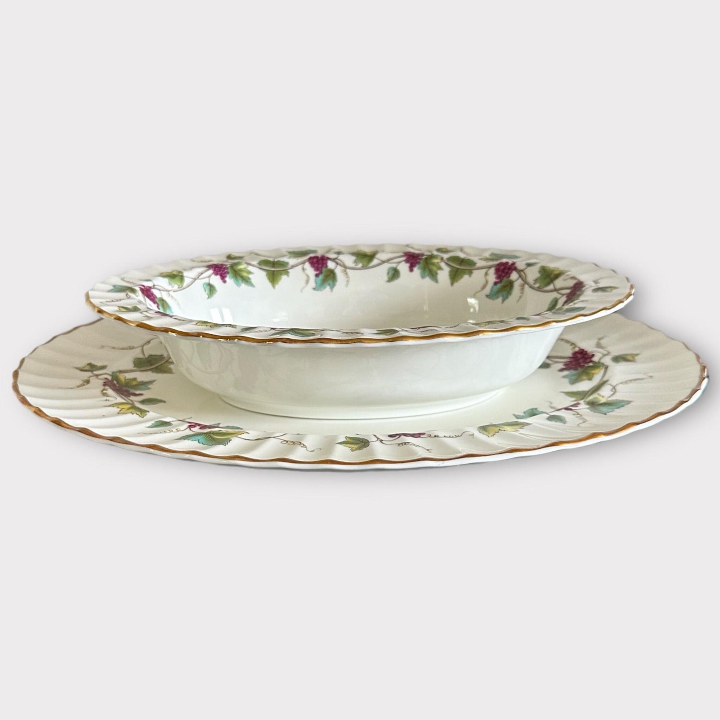 Royal Worcester Bacchanal China, Serving Bowl and Platter, Thanksgiving Decor