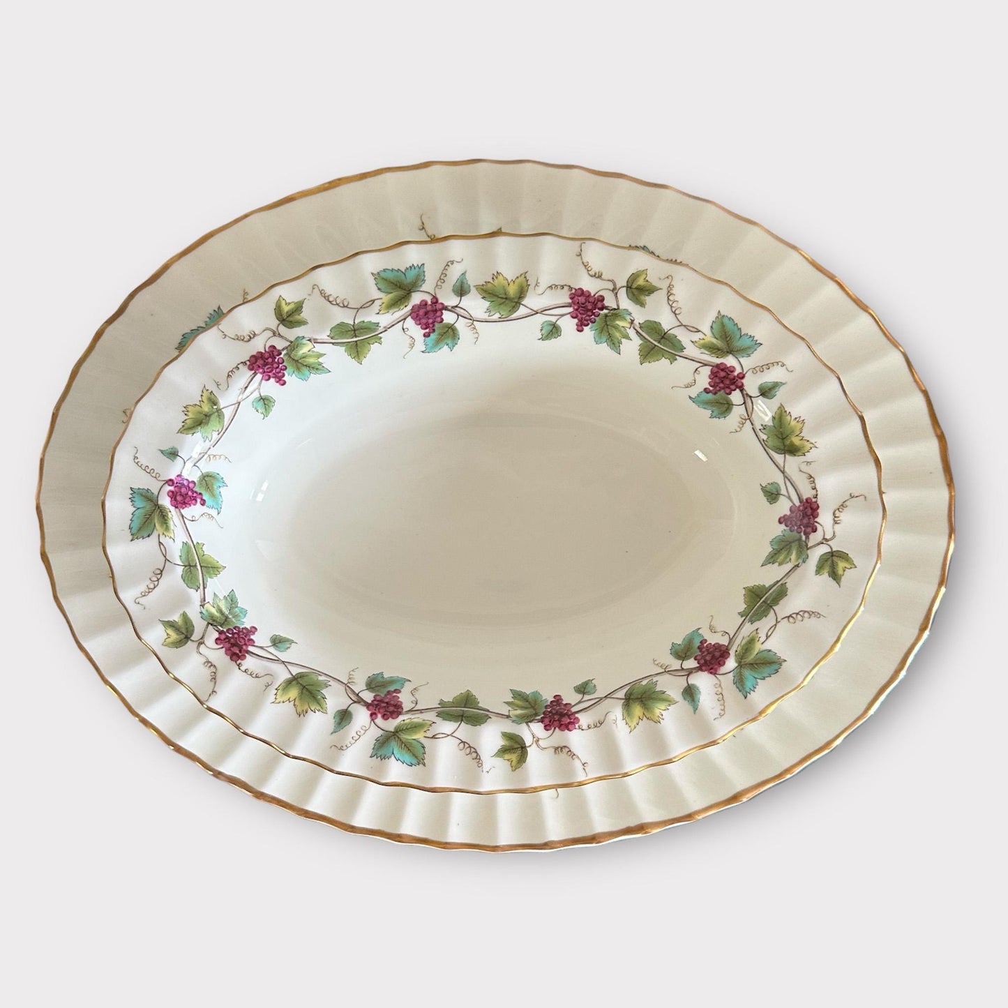 Royal Worcester Bacchanal China, Serving Bowl and Platter, Thanksgiving Decor