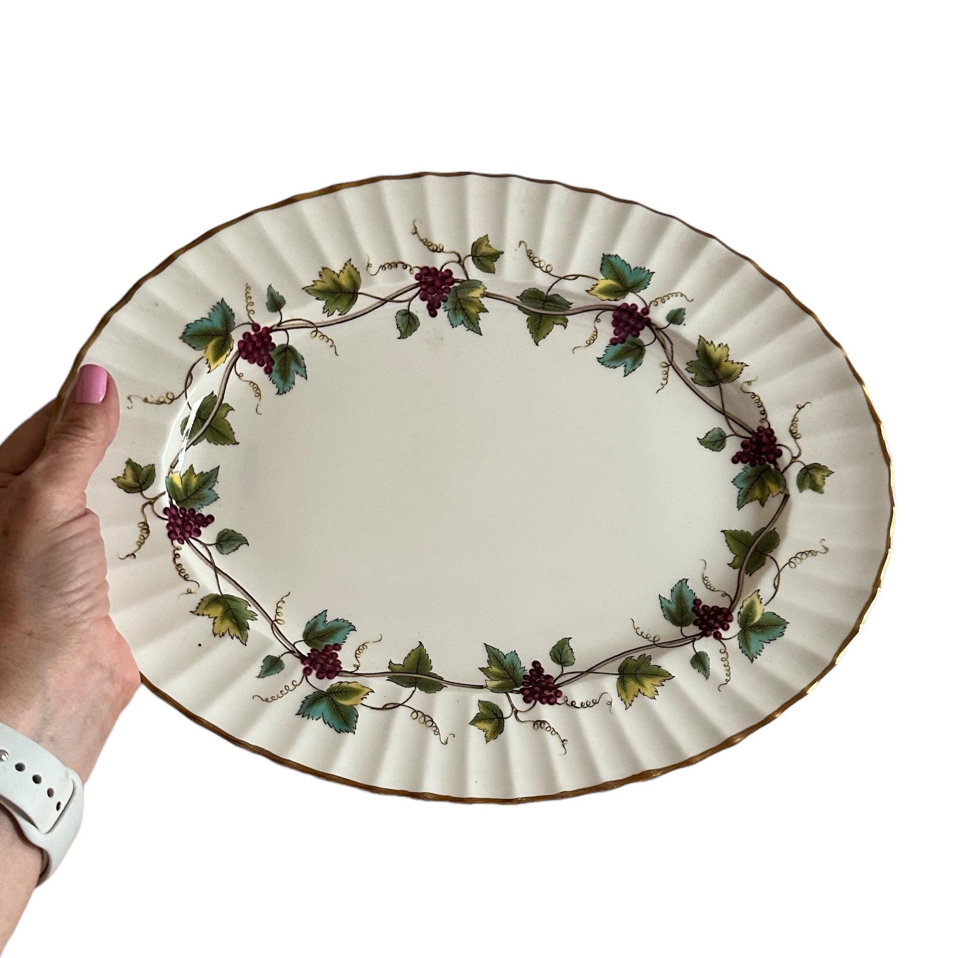 Royal Worcester Bacchanal China, Serving Bowl and Platter, Thanksgiving Decor