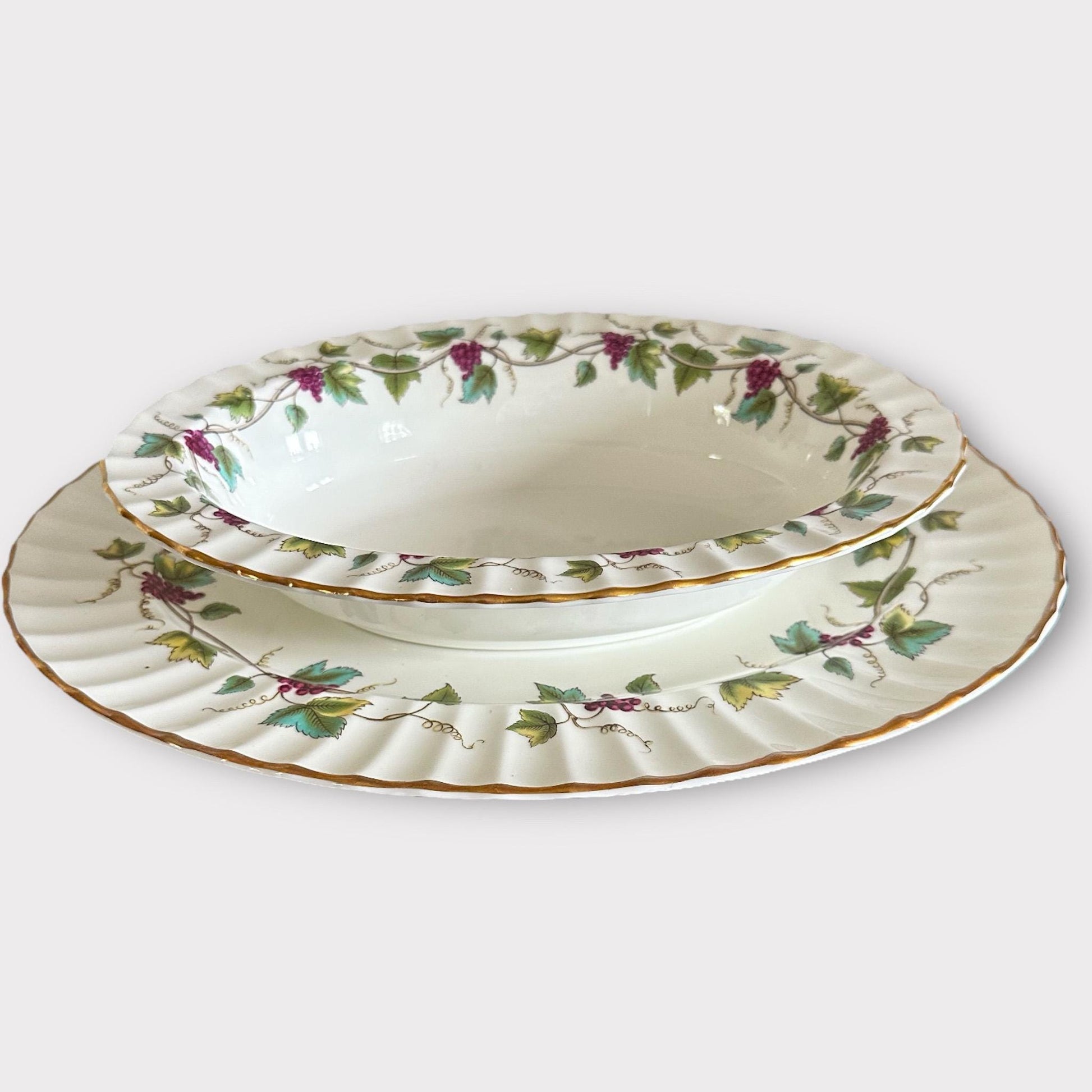 Royal Worcester Bacchanal China, Serving Bowl and Platter, Thanksgiving Decor