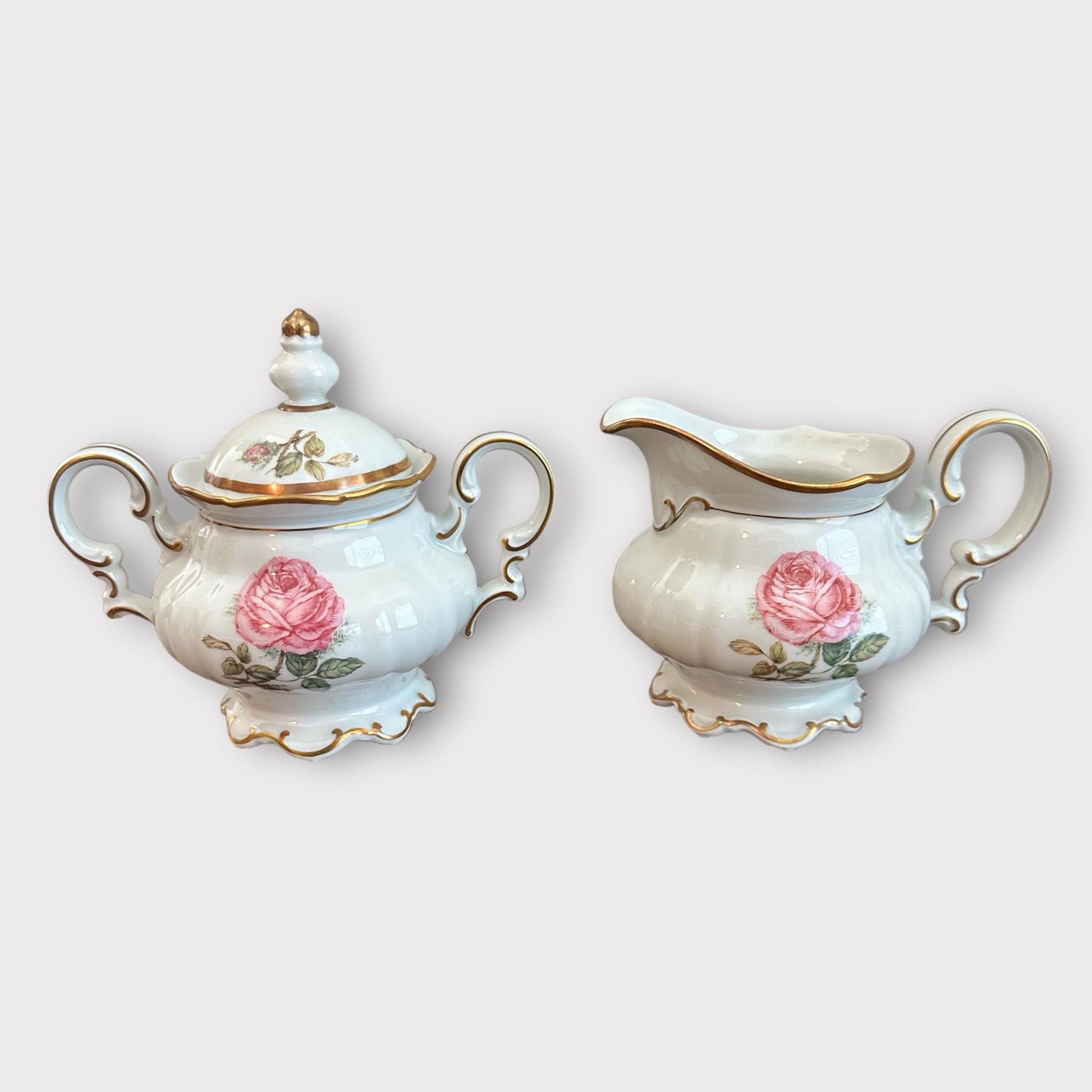 Antique Floral Creamer and Sugar Set, Wedding Gift, Bride To Be