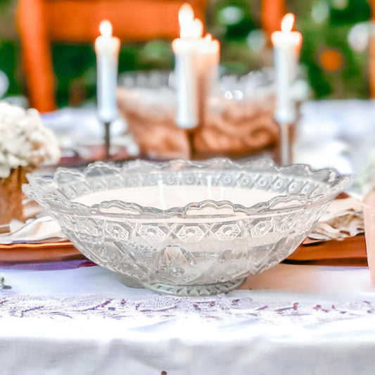 Hand Poured Candle in Vintage Pressed Glass Bowl, Going Away Gift for CoWorker