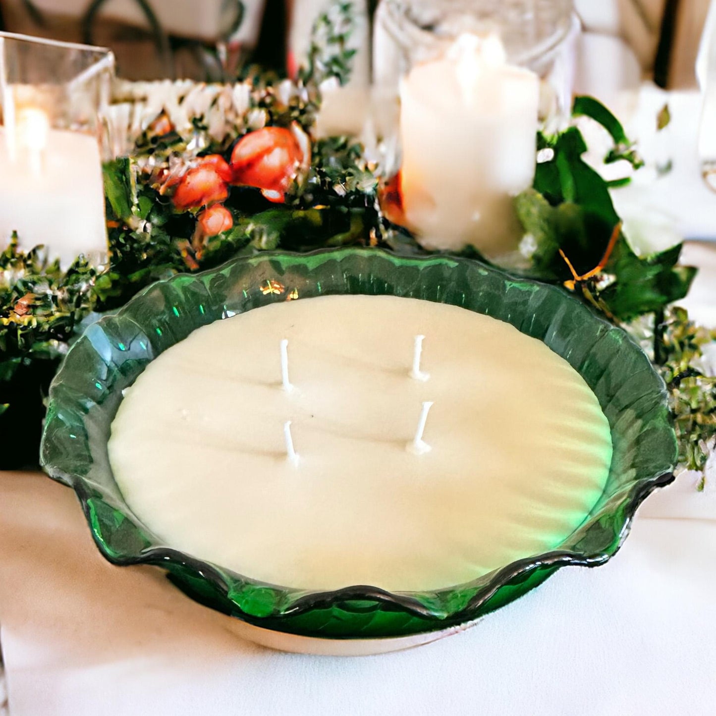 Hand Poured Candle in Vintage Glass Bowl, Birthday Gift for Best Friend