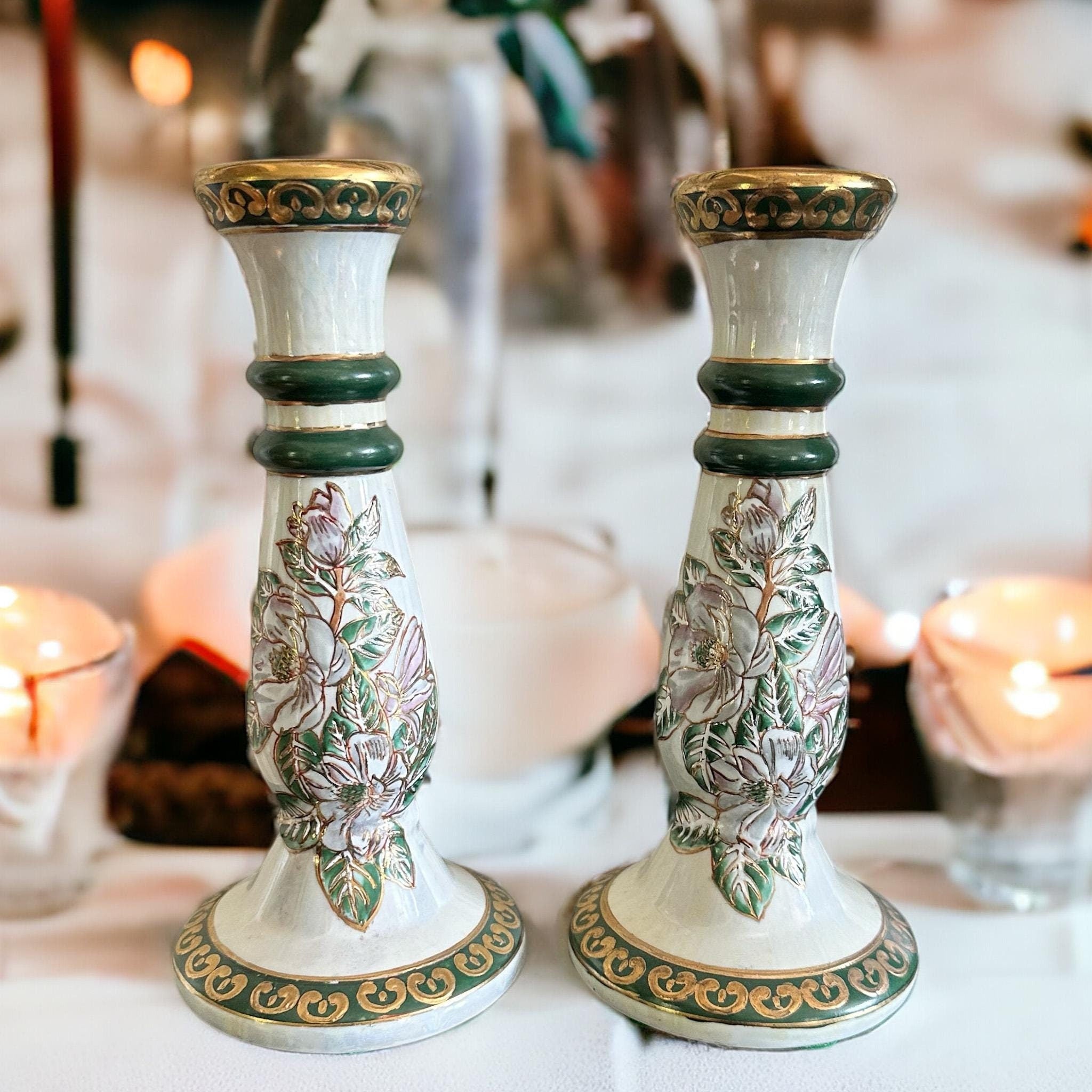 Hand Painted Vintage newest Candle Holders