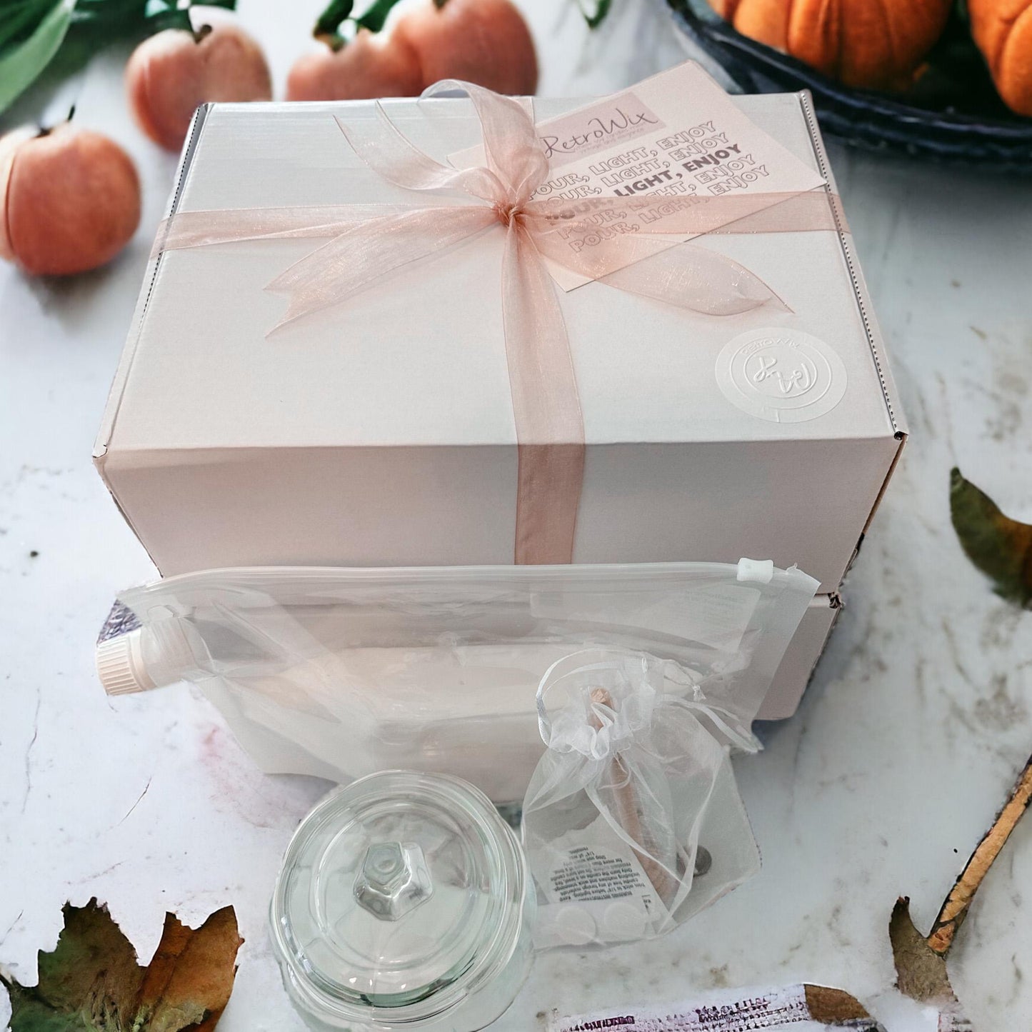 Candle Making Kit, Pumpkin Candle, Hostess Gift, DIY Kits for Adults