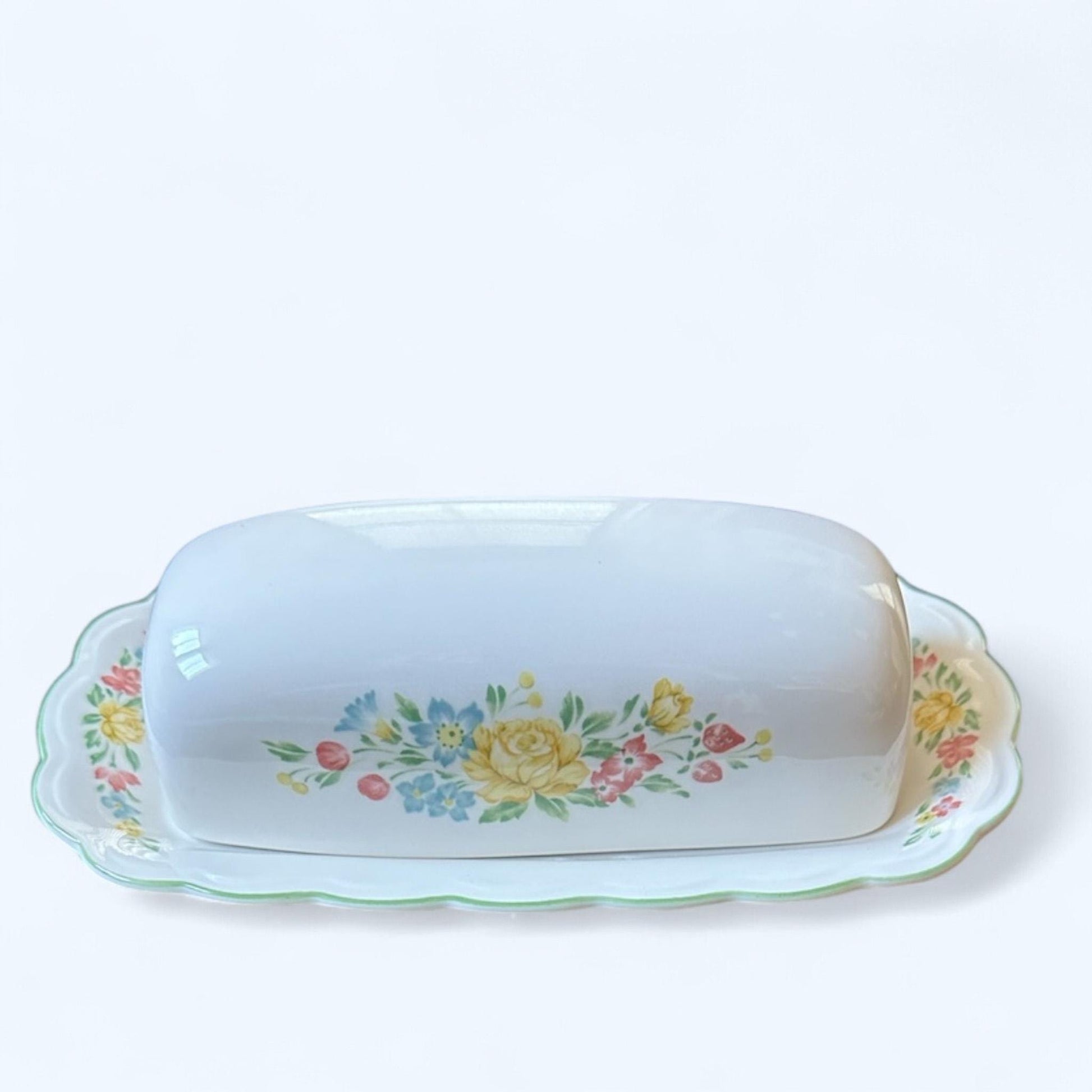 Vintage Nikko Floral Butter Dish, Best Friend Birthday Gift, Shabby Chic