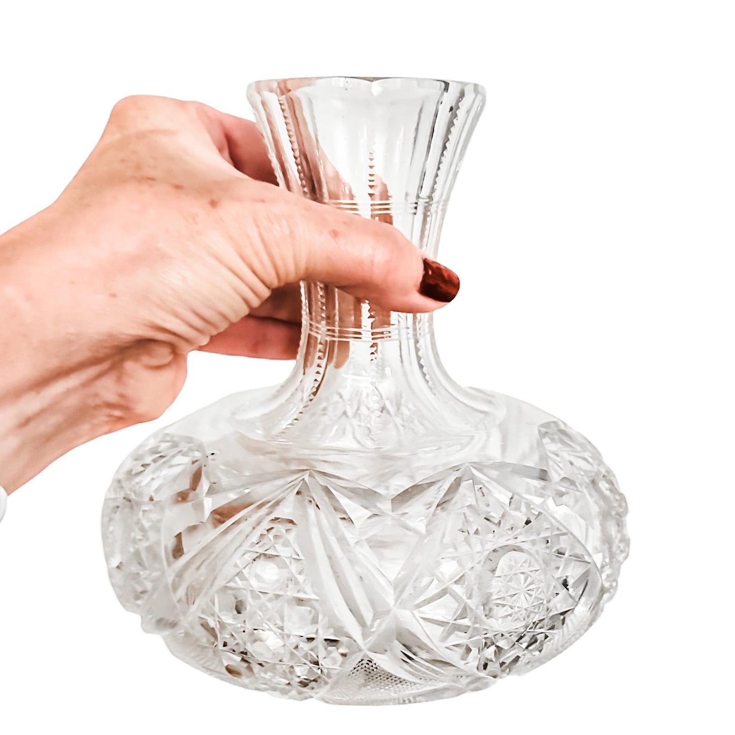 Antique American Cut Glass Wine Decanter, Wedding Gift for Couple