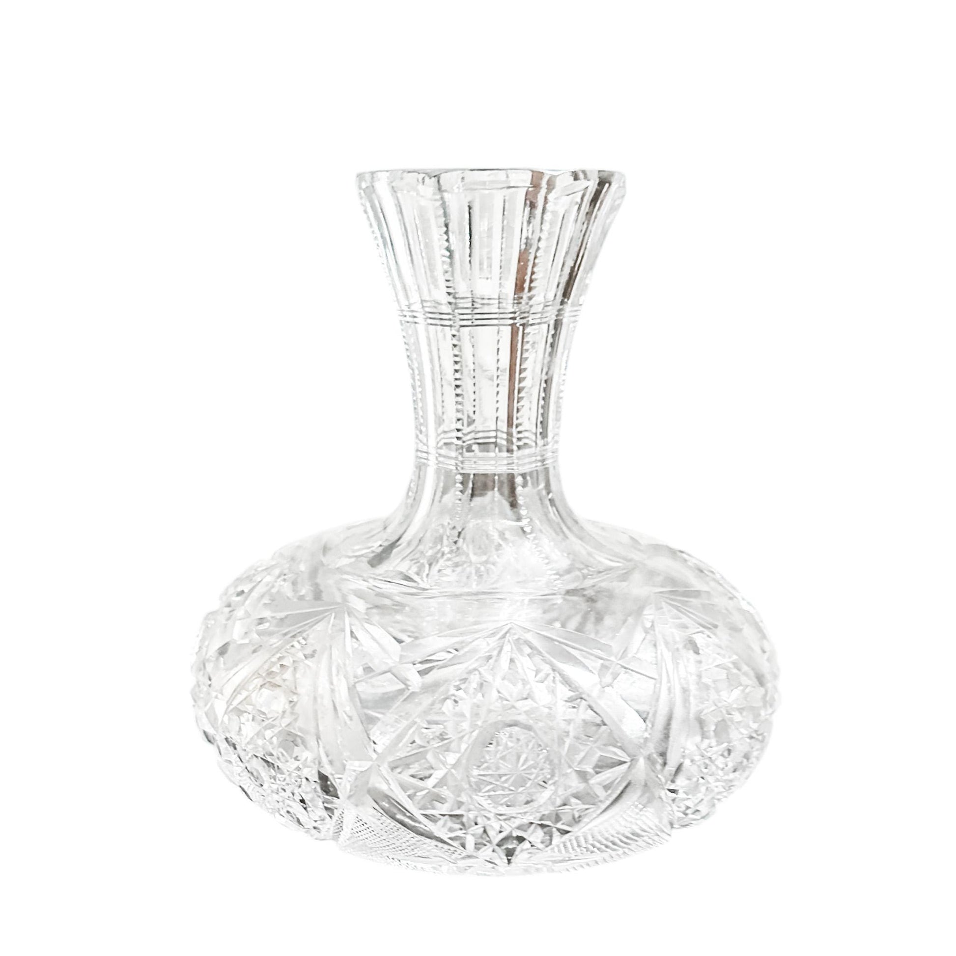 Antique American Cut Glass Wine Decanter, Wedding Gift for Couple