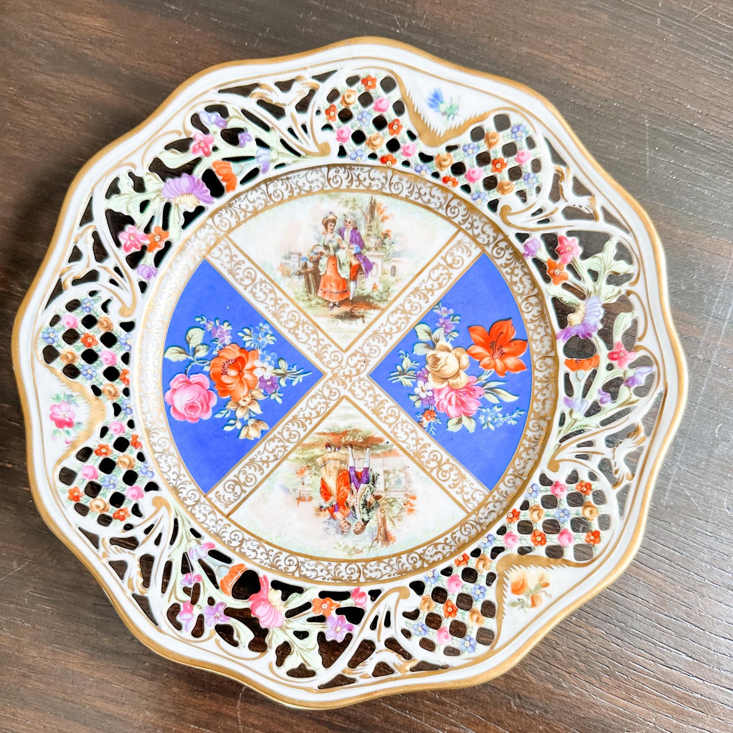 Vintage Floral Wall Plate, Romantic Cottage Decor, Heirloom Gift for Friends