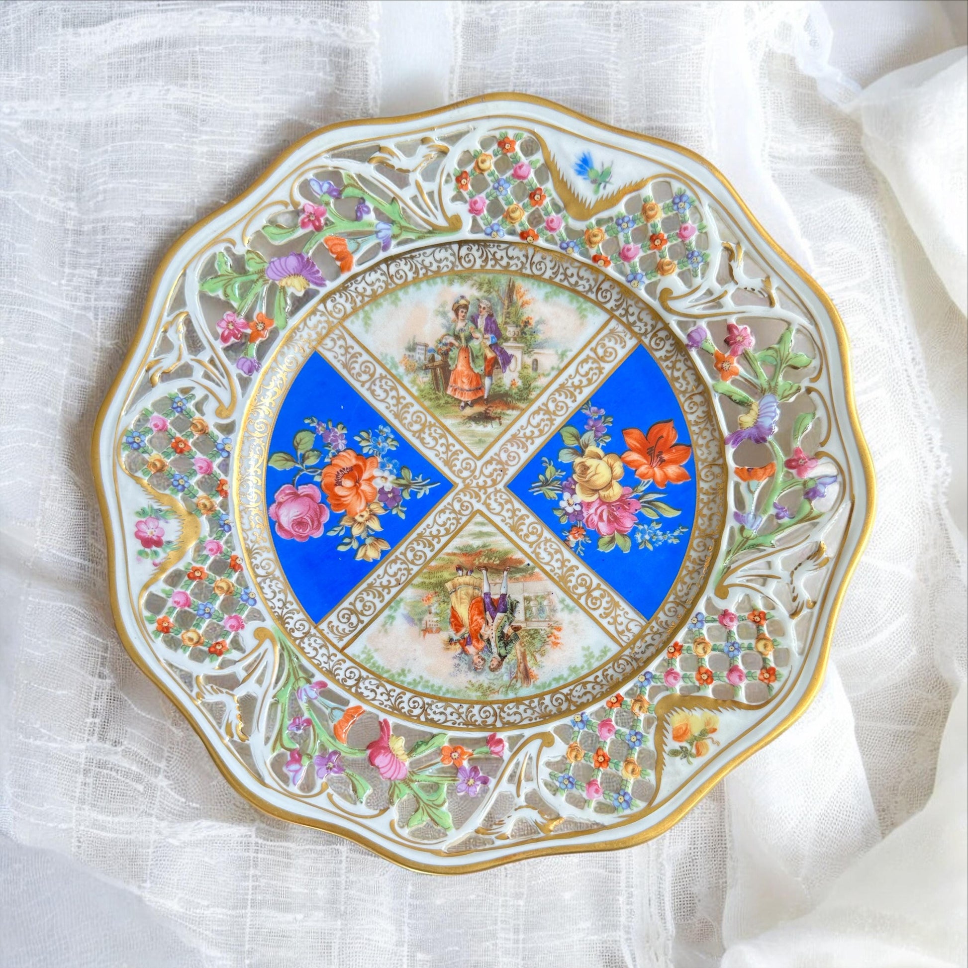 Vintage Floral Wall Plate, Romantic Cottage Decor, Heirloom Gift for Friends