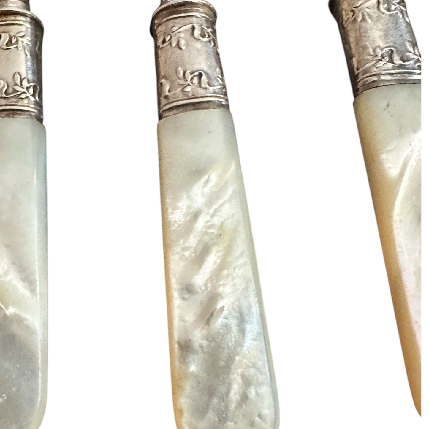 Antique Pearl Handled Seafood Forks, Landers, Frary & Clark Cocktail Forks, 1900's
