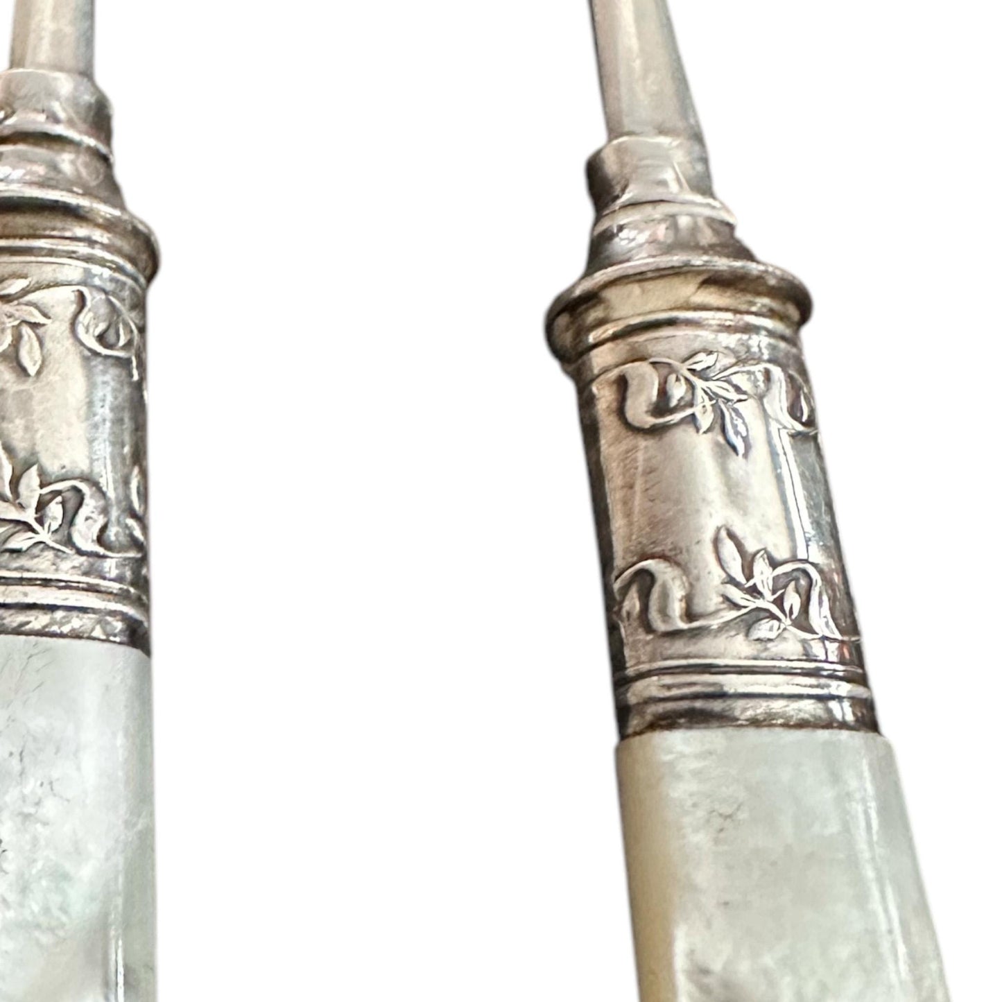 Antique Pearl Handled Seafood Forks, Landers, Frary & Clark, Wedding Gift for Couple
