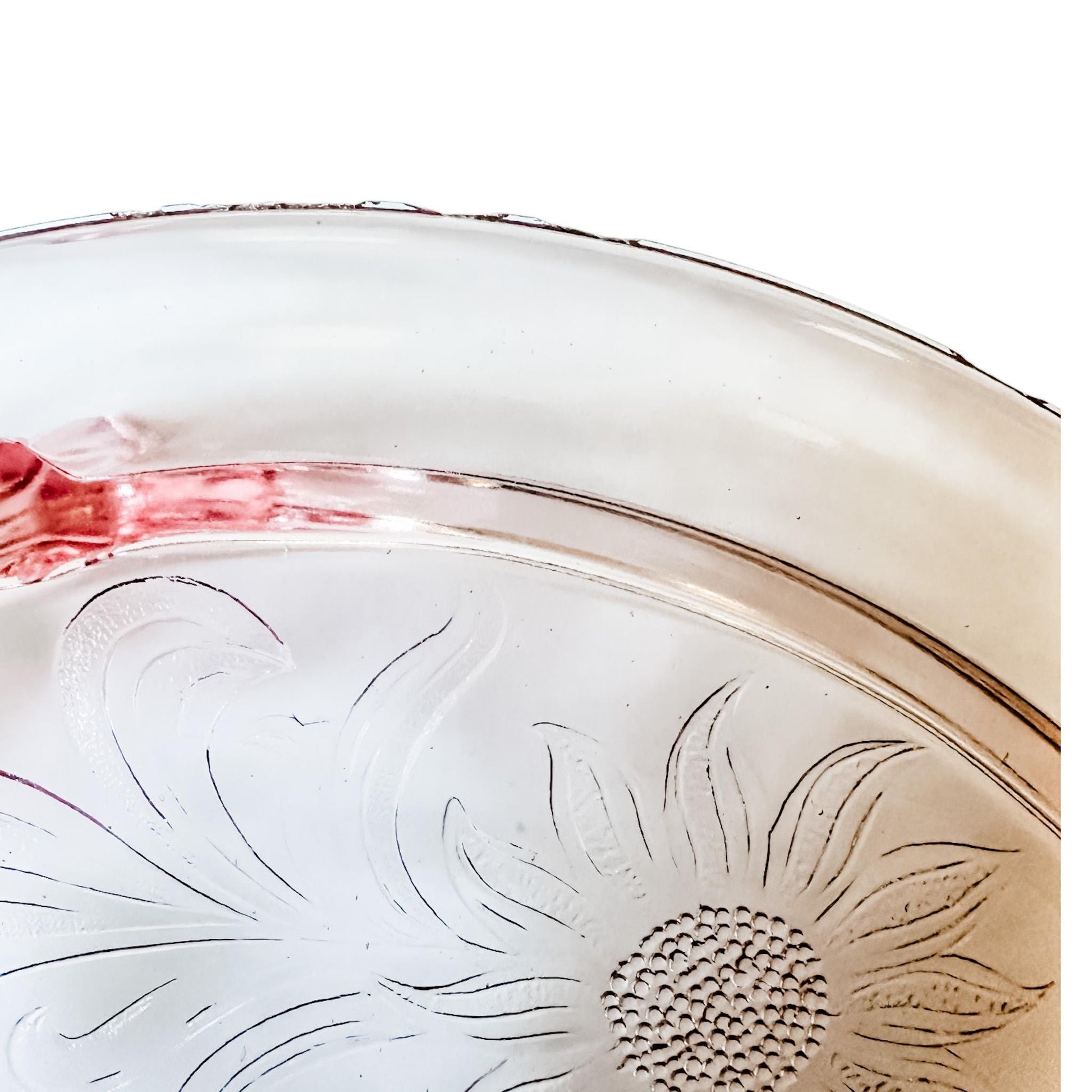 Vintage Jeannette Glass Sunflower Cake Plates, 1930's, Spring Tabletop Decor