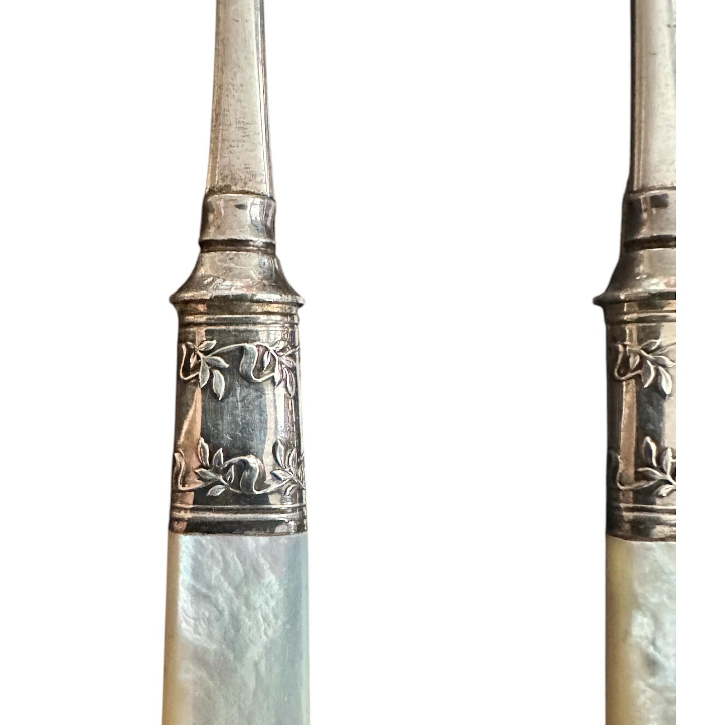 Antique Pearl Handled Seafood Forks, Landers, Frary & Clark Cocktail Forks, 1900's