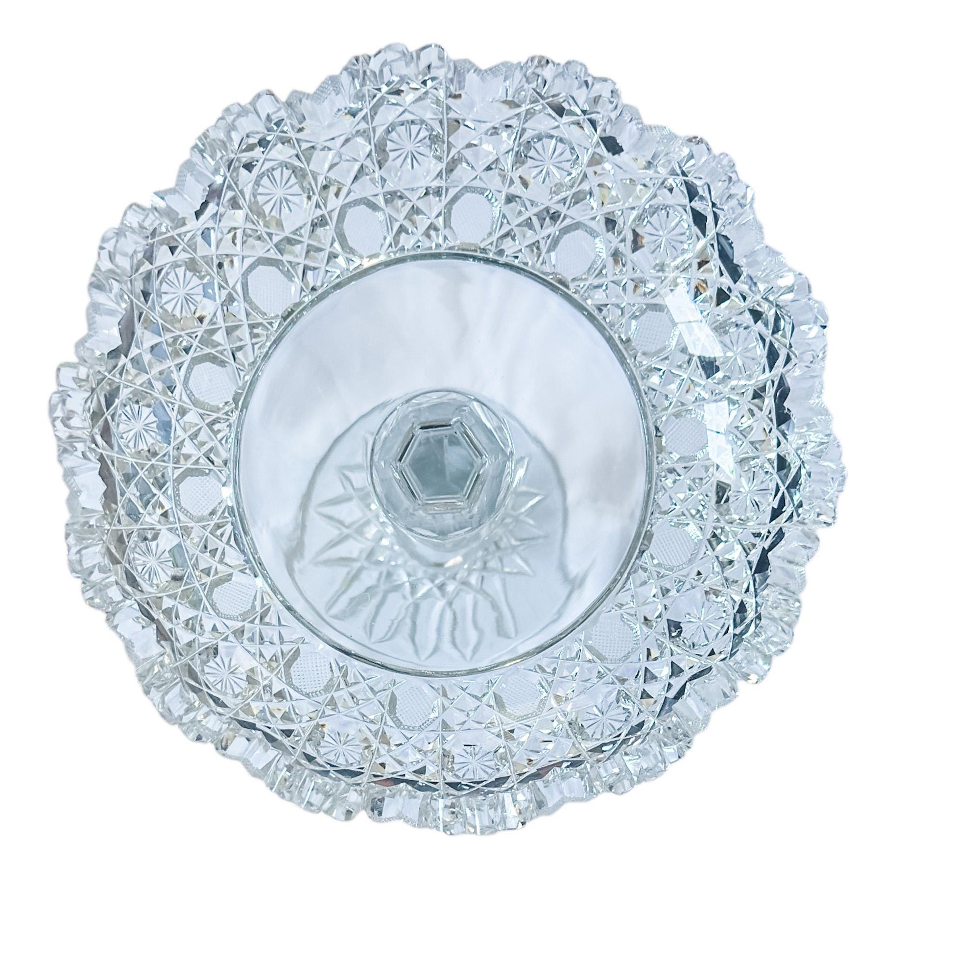 Vintage American Brilliant Period Cut Glass Compote Set, Elegant Wedding Decor & Heirloom Gift